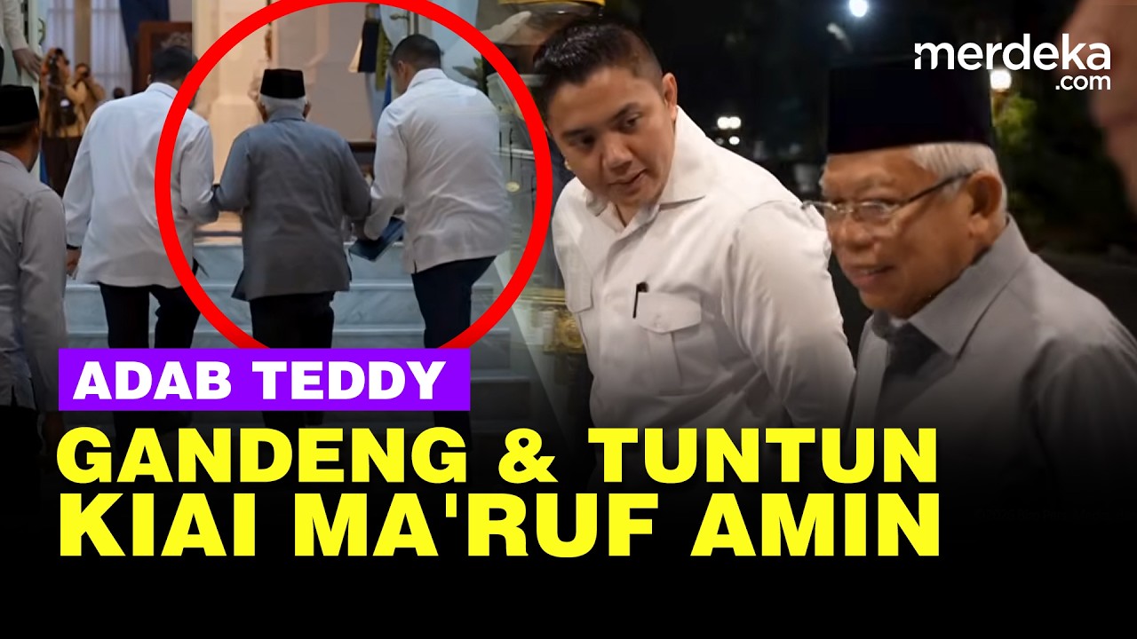 Adab Seskab Teddy Gandeng & Tuntun Wapres ke-13 Kiai Ma'ruf Amin di Istana