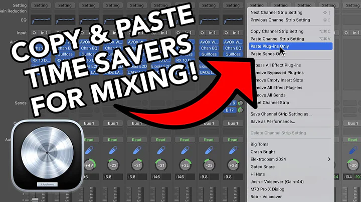Logic Pro - Copy/Paste Plugins, Sends and Channel Strip Settings