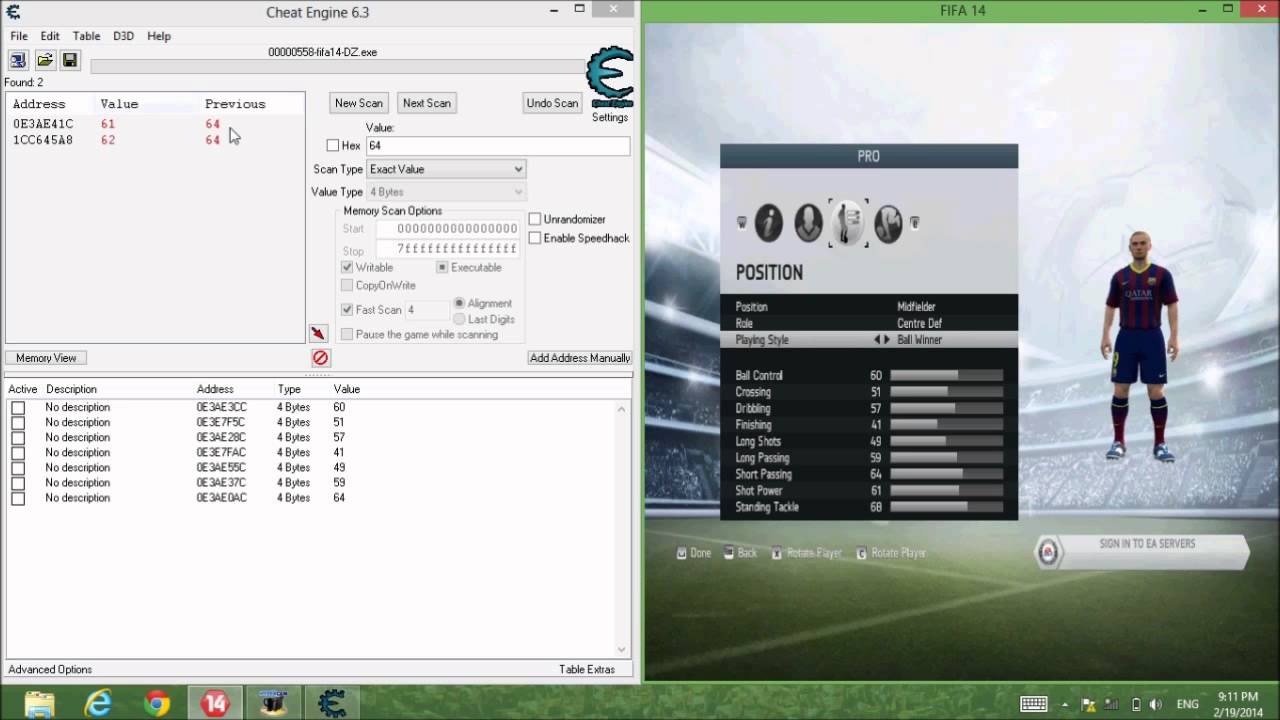Increase Player Stat Fifa 14 (upto 95) YouTube