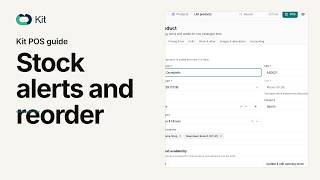 How to set stock alerts and reorder in Kit POS