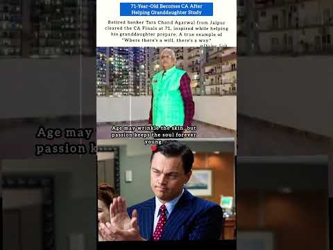 71-Year-Old Becomes CA After Helping Granddaughter Study #youtubeshorts #CA #reactionvideo