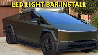 Installing Off Road Led Light Bar On My Tesla Cybertruck Awd, It Is Very Bright