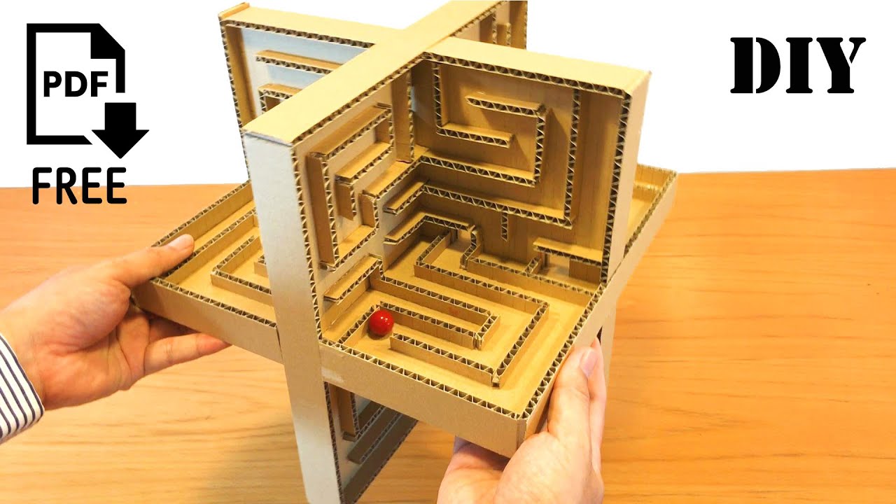 3d ビー玉迷路 ビー玉転がしの作り方 How To Make A 3d Marble Labyrinth Maze Game Youtube
