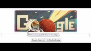 Google's Animated Logo For 50th Anniversary Of Man In Space Resimi