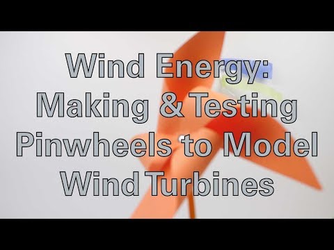 How does a pinwheel represent a wind turbine?