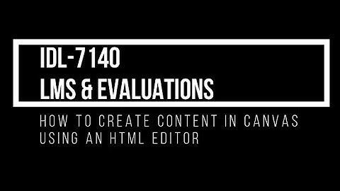 How to Create Content in Canvas Using an HTML Editor