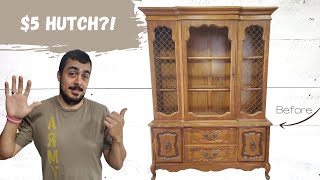 Extreme Makeover on a FIVE DOLLAR Hutch!  Why are We Pulling This Piece Apart??
