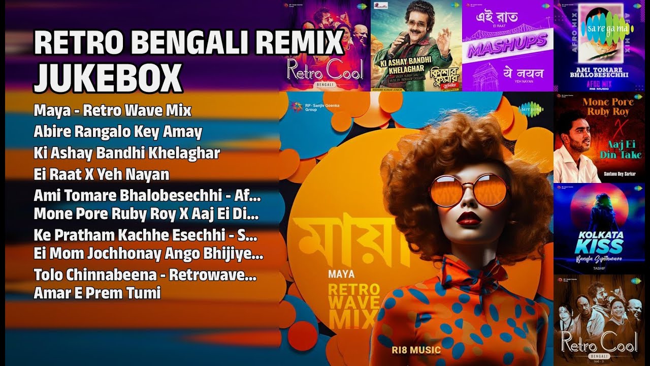 Retro Bengali Remix Jukebox | RI8 Music Songs | Maya  Retro Wave Mix | Abire Rangalo Key Amay