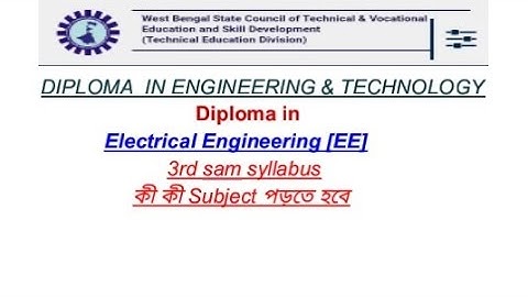 3rd semester Diploma in Electrical Engineering[EE] syllabus#wbscte #diploma #electricalengineering
