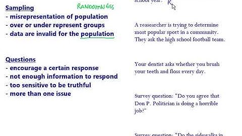 Bias in Sampling and Questions
