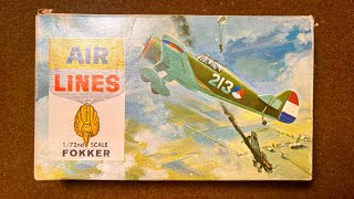 FROG / Air Lines 1964 Fokker D.21 D.XXI Vintage Model Kit Unboxing Review WW2 WWII