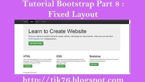 Tutorial Bootstrap Part 8 : Create Fixed Layout