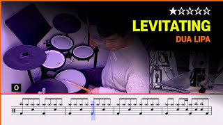 Levitating - Dua Lipa (★☆☆☆☆) Pop Drum Cover with Sheet Music