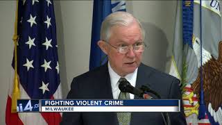 Attorney general Jeff Sessions addresses violent crime in Milwaukee