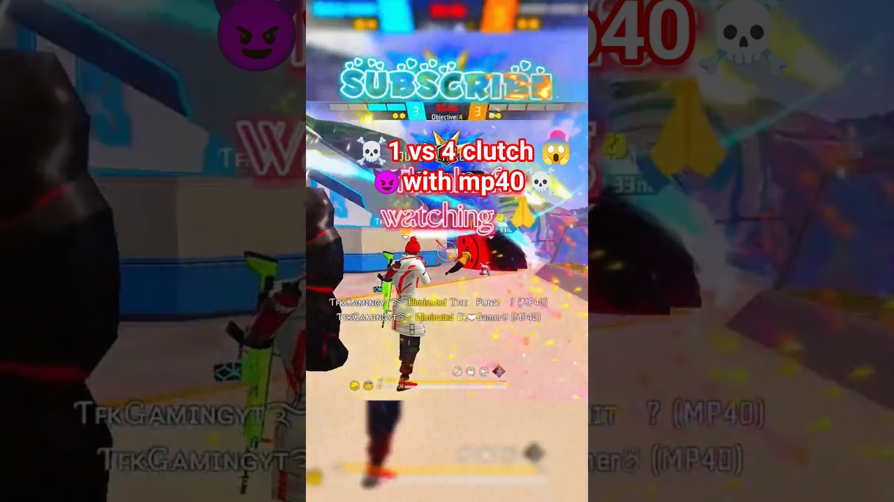MP40 Ace⚡ in Free Fire 🔥 1v4 Clutch 😱 | Free Fire Best Clutch ☠️| 