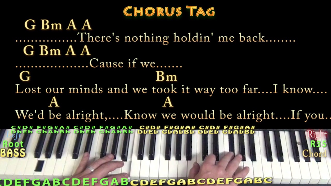 There S Nothing Holdin Me Back Shawn Mendes Piano Lesson Chord Chart In Bm Chords Lyrics Youtube