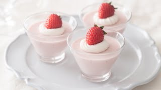 Strawberry pudding｜Recipe written by HidaMari Cooking