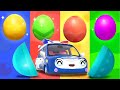 Ovos Surpresa com os Cinco Carros Coloridos | Aprender Cores | Aprender Númeors | BabyBus Português