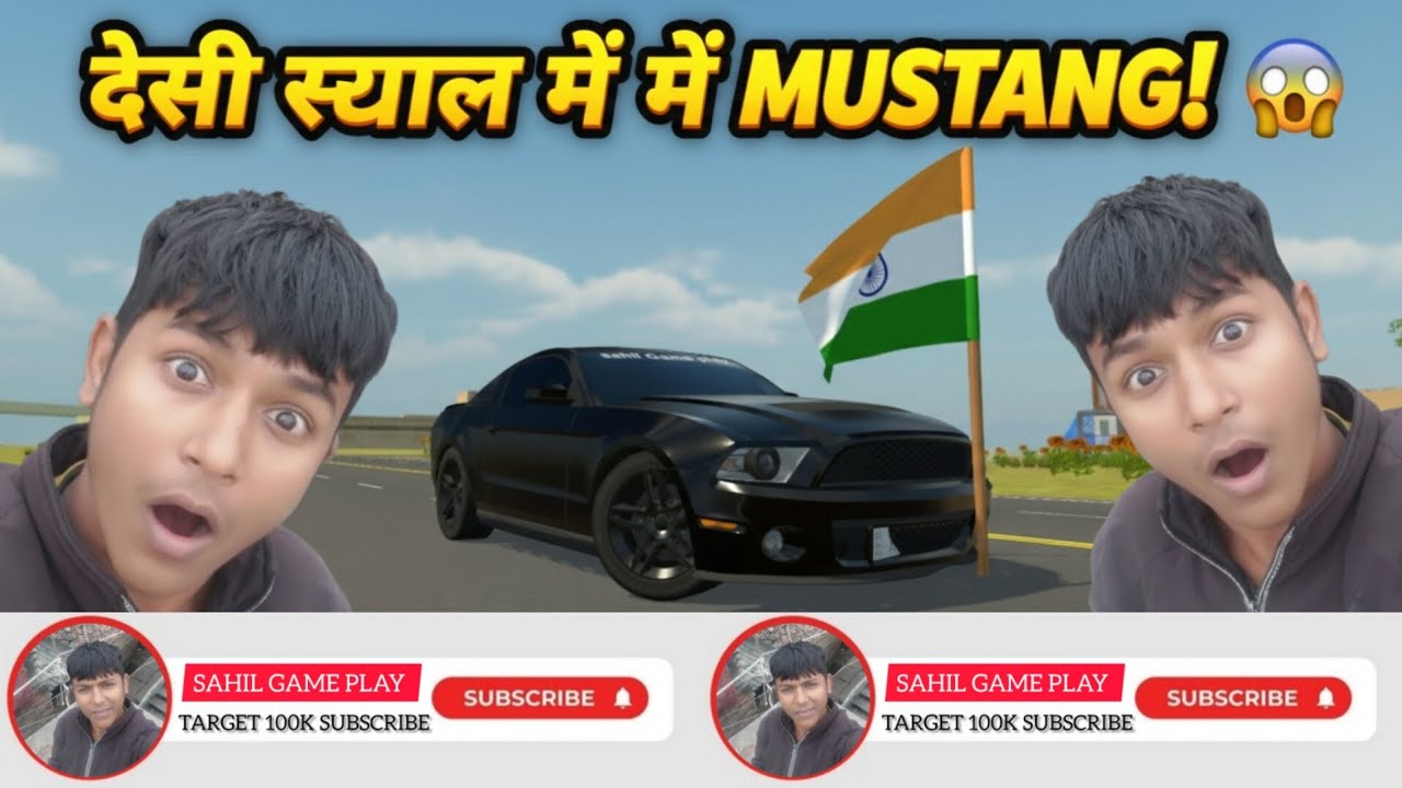 Driving black Musteng Indian Car Simulator | Sahil Game play 