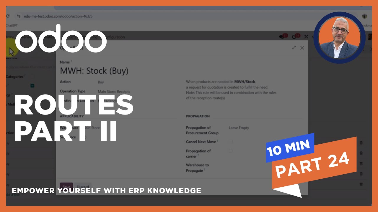 Routes Part II at Odoo Inventory Version 18 - مسارات المنتجات الجزء ...