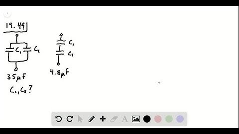 (II) Two capacitors connected in parallel produce an equivalent capacitance of 35.0 but when c…