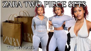 ZARA TRY ON HAUL | VIRAL TWO PIECE SETS | TALL GIRL FRIENDLY FLARE PANTS