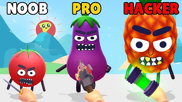 NOOB vs PRO vs HACKER in Hit Tomato 3D