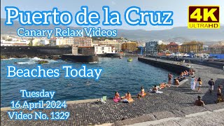 Tenerife 🏝️ Puerto de la Cruz Beaches Today 16 April 2024 Teneriffa
