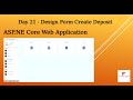 Day 21 - Design Form Create Deposit in School Management using ASP.NET