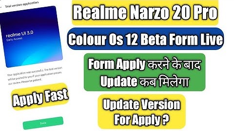 Realme Narzo 20 Pro Realme Ui 3.0 Early Access Live Apply Fast