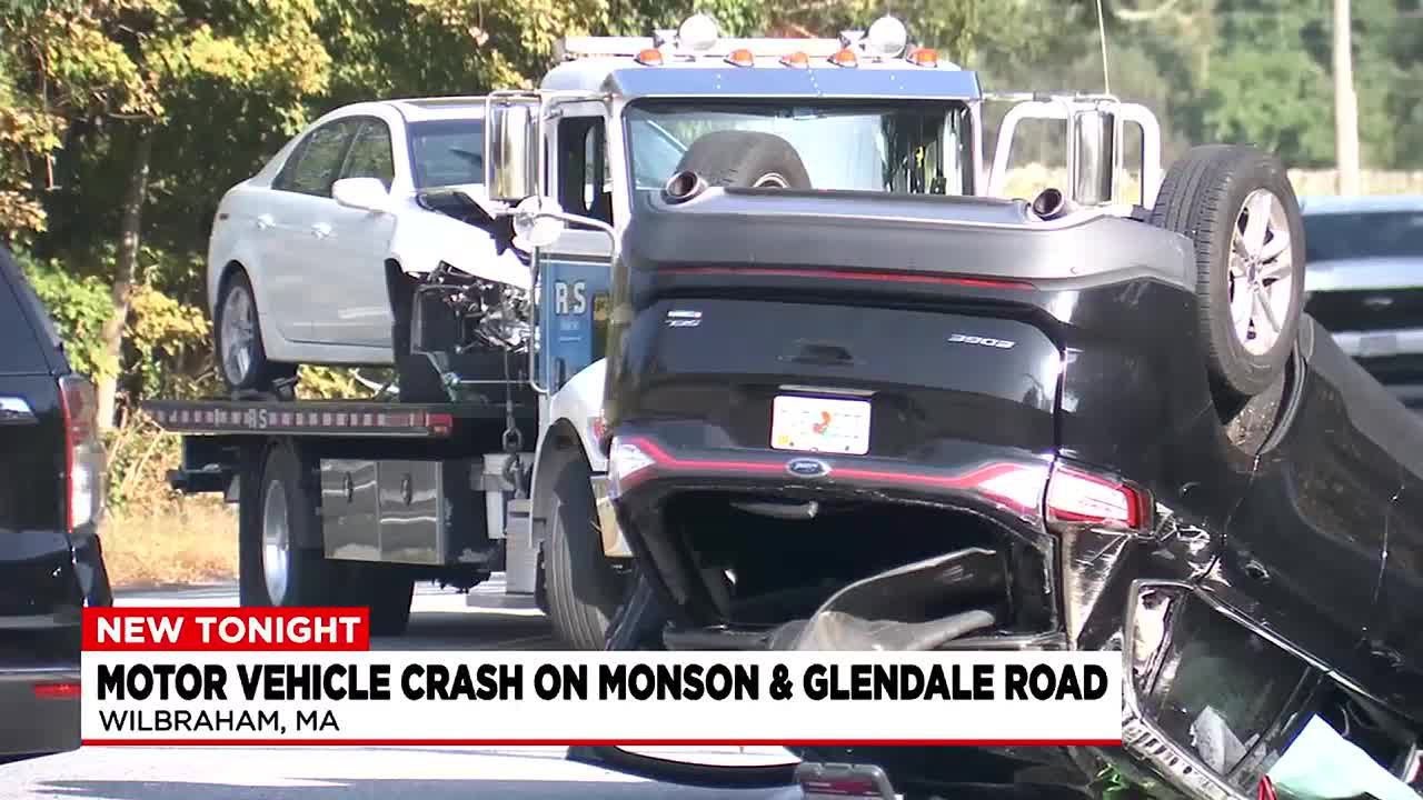 Two vehicle accident in Wilbraham leads to overturned vehicle YouTube