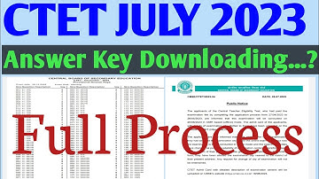 CTET Official Answer Key Released // CTET July 2023 Result