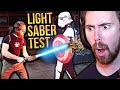Asmongold Reacts to "4000° Lightsaber TEST (CUTS ANYTHING!)" | By The Hacksmith