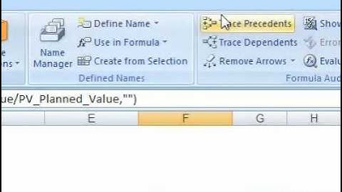 How to trace precedent values for a selected cell