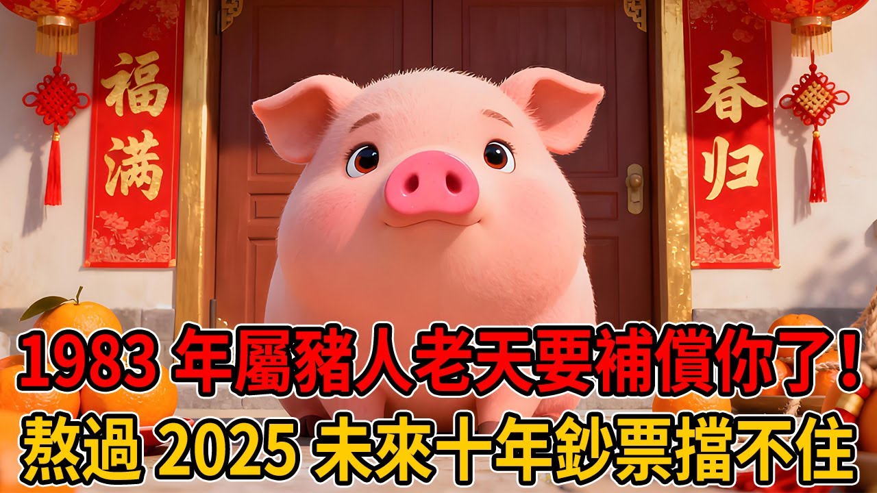 1983年屬豬人請留步！老天終於要補償你了！熬過2025最後一劫，未來十年「鈔票」擋都擋不住！