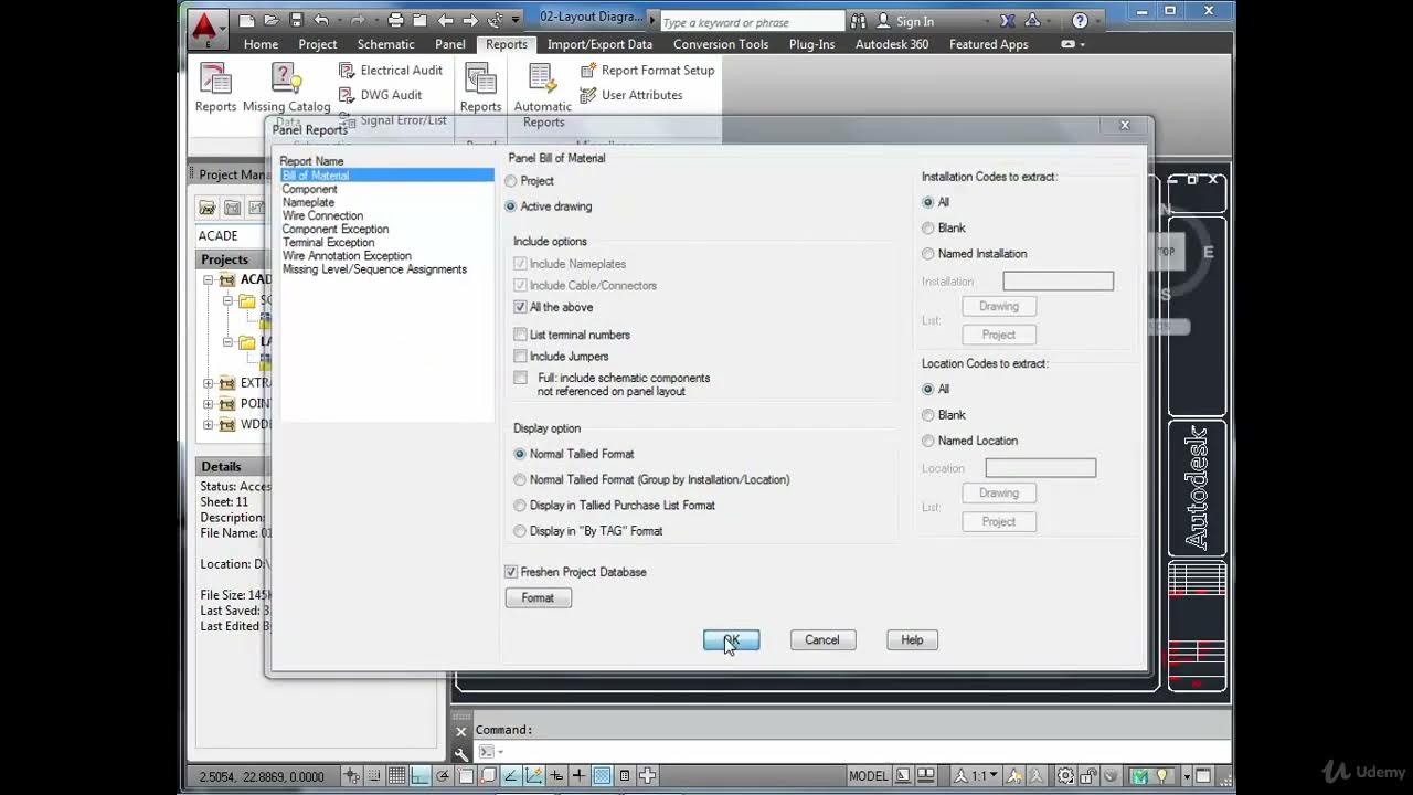 9. 17 Panel Terminal Strips from Schematic AutoCAD Electrical