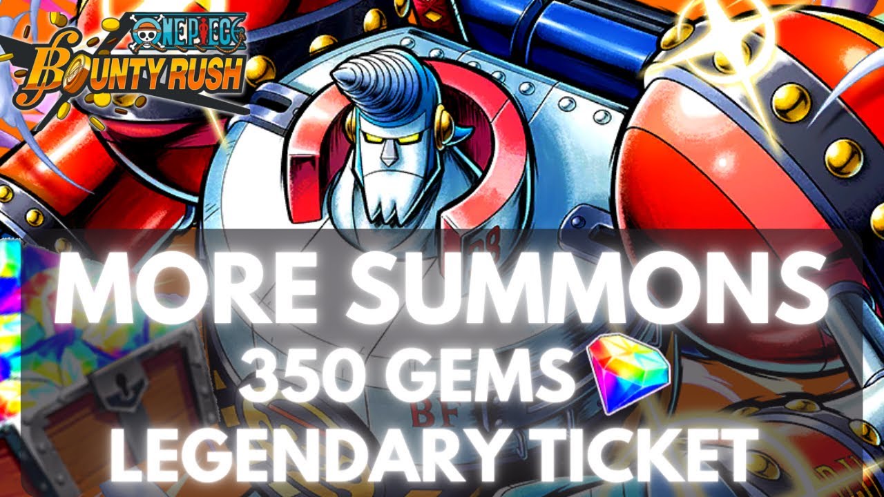 350 GEMS FRANKY SUMMONS | LEGENDARY + BLACK TICKET | FRANKY SURVIVAL 100 | ONE PIECE BOUNTY RUSH !