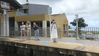 377次自強號(3000)行經加祿站→枋山一號隧道區間窗景(超越5899次藍皮解憂號(R1XX))(台灣海峽海景)
