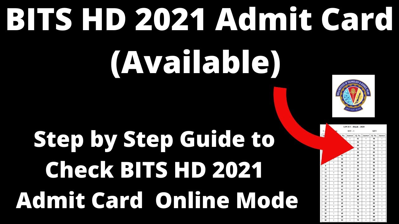 BITS HD 2021 Admit Card (Available) - How to Download Officially BITS HD 2021 Admit Card Online