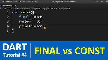 Dart Tutorial #4 - Difference between final and const keywords in Dart Programming