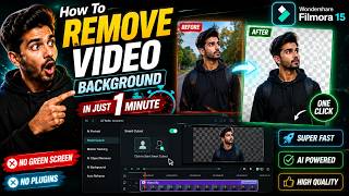 How To Remove Video Background In Just 1 Minute | Filmora 15 AI Background Removal Tutorial