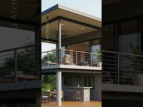 2 Story Concrete House #tropicalhousedesign