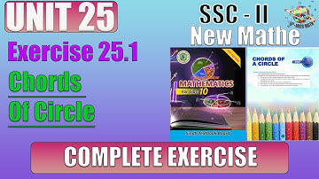 Unit 25 Exercise 25.1 Chord Of Circle class 10 new mathematics book Sindh board 2022