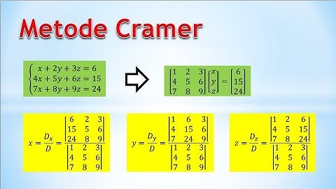 menentukan solusi sistem persamaan linear dengan metode matriks metode cramer