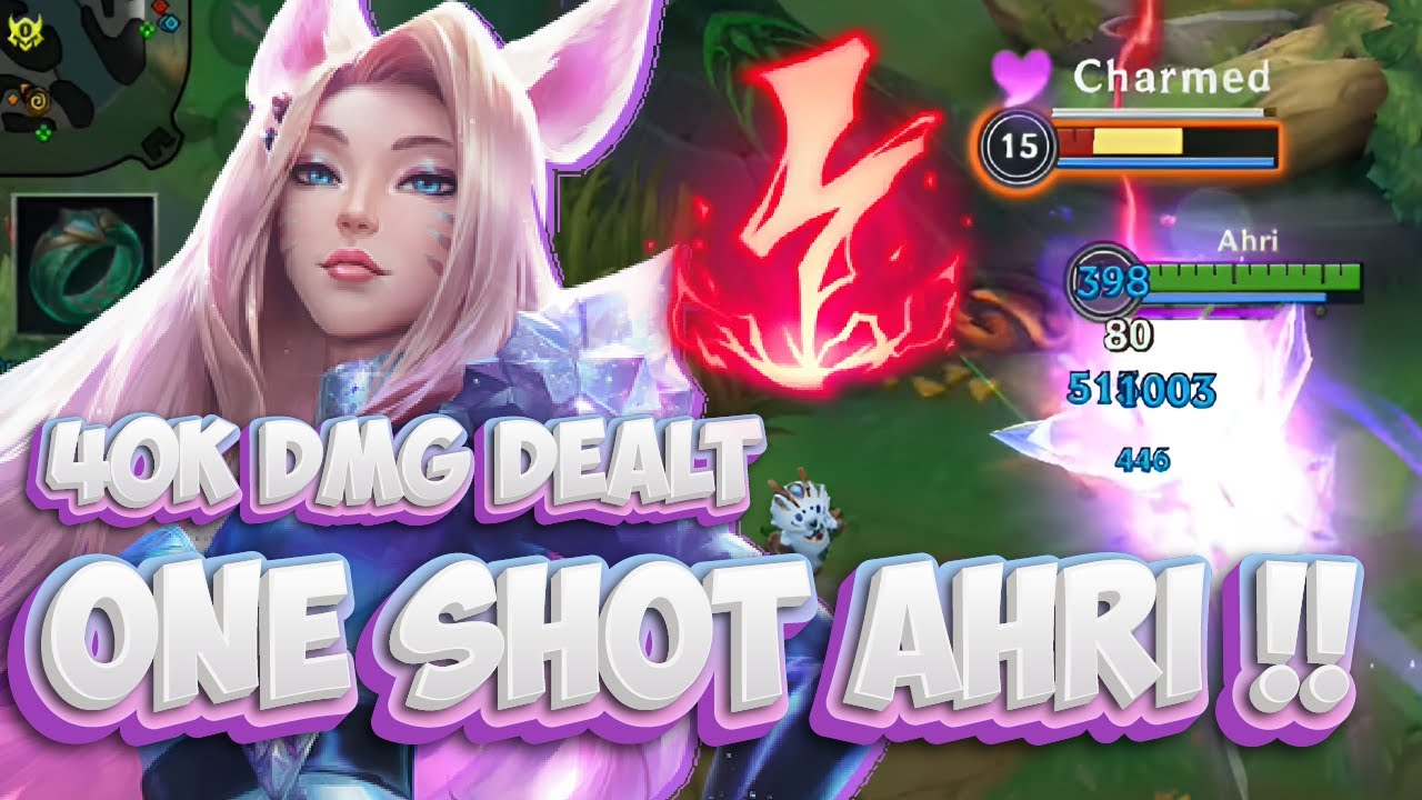 40K DAMAGE !! One Shot KDA ALL OUT Ahri Gameplay // League Of Legends : Wild Rift (Build+Runes)