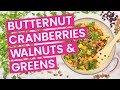 Butternut Cranberry Side Dish with Walnuts & Greens