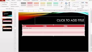 Working with Tables in PowerPoint 2013