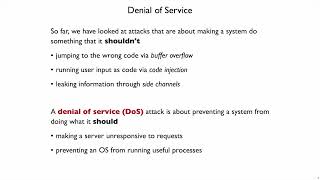 Netsec Denial of Service 1 - Introduction
