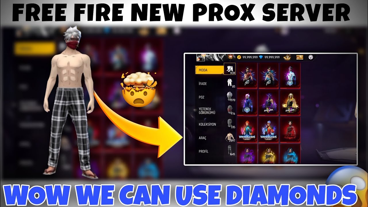 FREE FIRE NEW 🔥 PROX SERVER😱📥• //WOW WE CAN USE DIAMONDS💎🤩✅ 