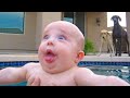 Cute Baby Playing with Water -  Funny Baby Videos